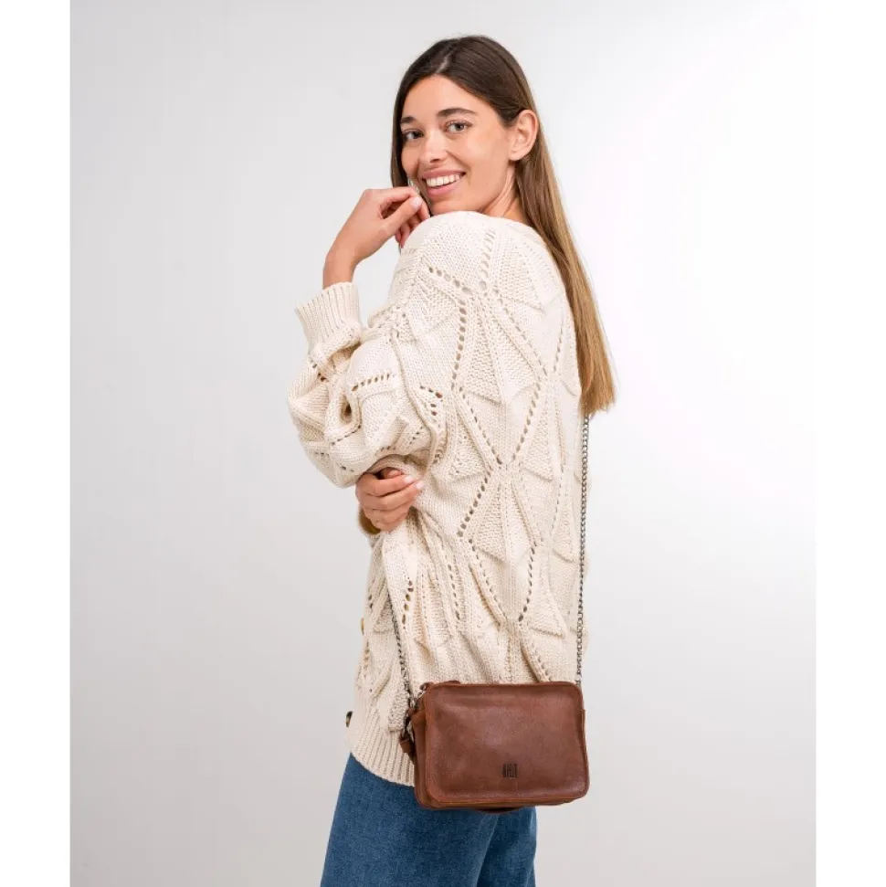 Leather Handbag Biba Logan Crush