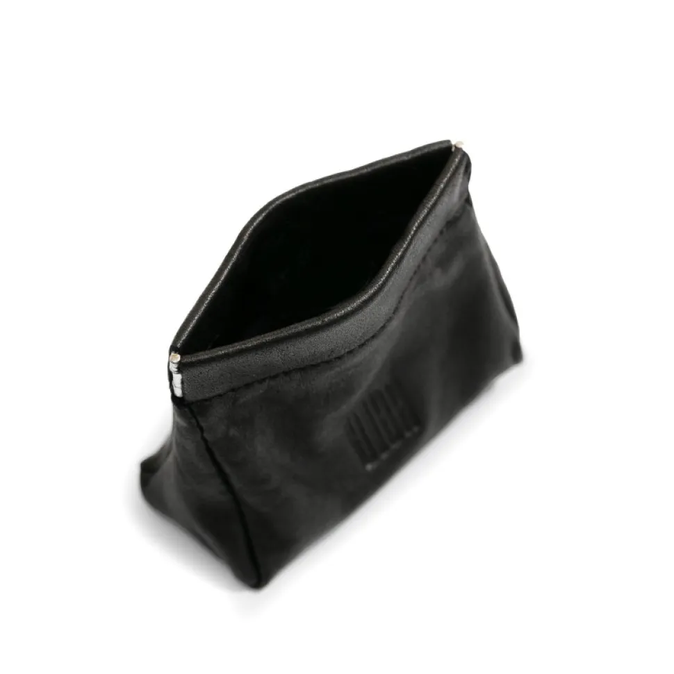 Pouch De Piel Natural Para Moneras Con Cierre Fuelle|Biba
